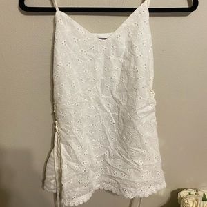 White Lacey floral tank